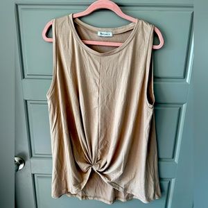 Taupe Knotted Tank Top